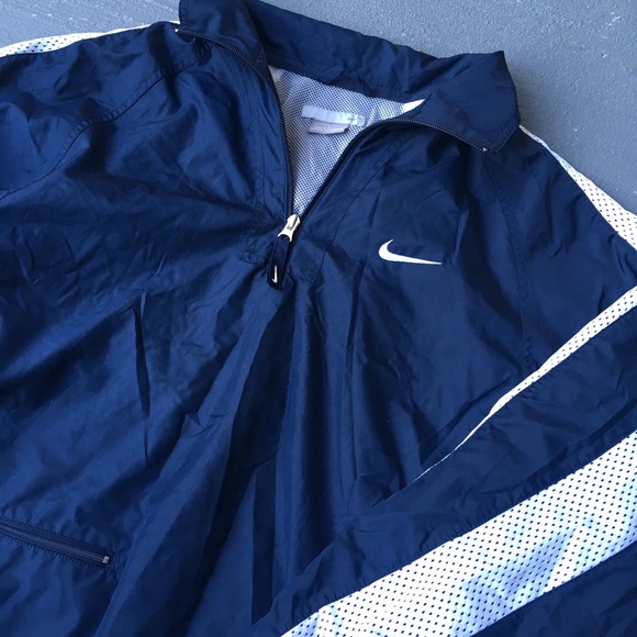 Navy Blue And White Nike Windbreaker 